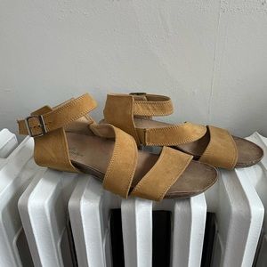 Small Wedge heeled Tan Suede Sandals